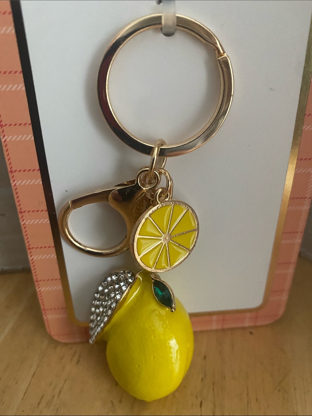 Charms & Co Yellow Lemon blingy bag charm Keychain NWT - Picture 4 of 4